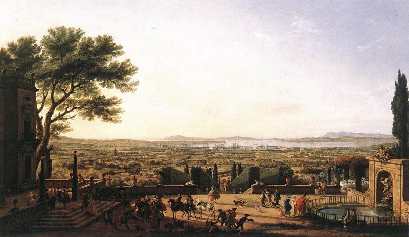 VERNET, Claude-Joseph The Town and Harbour of Toulon aer Norge oil painting art
